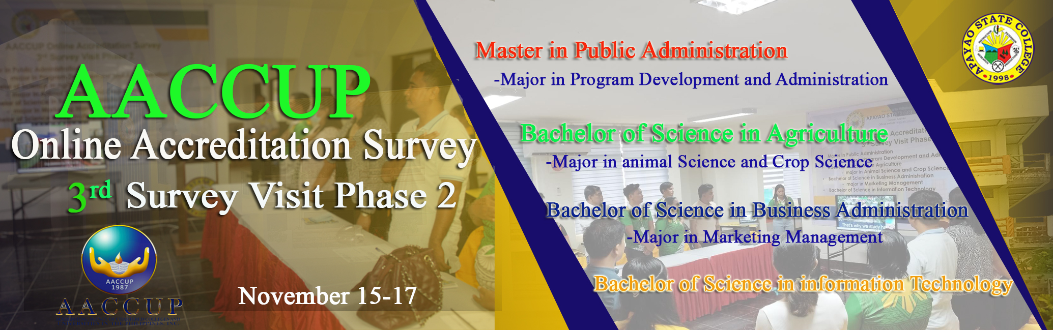 AACCUP Online Accreditation 3rd Survey Visit Phase 2 - Apayao State College